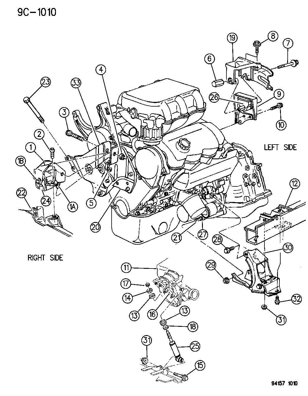 1994 Dodge ENGINE MOUNTING 3.0 L ENGINE