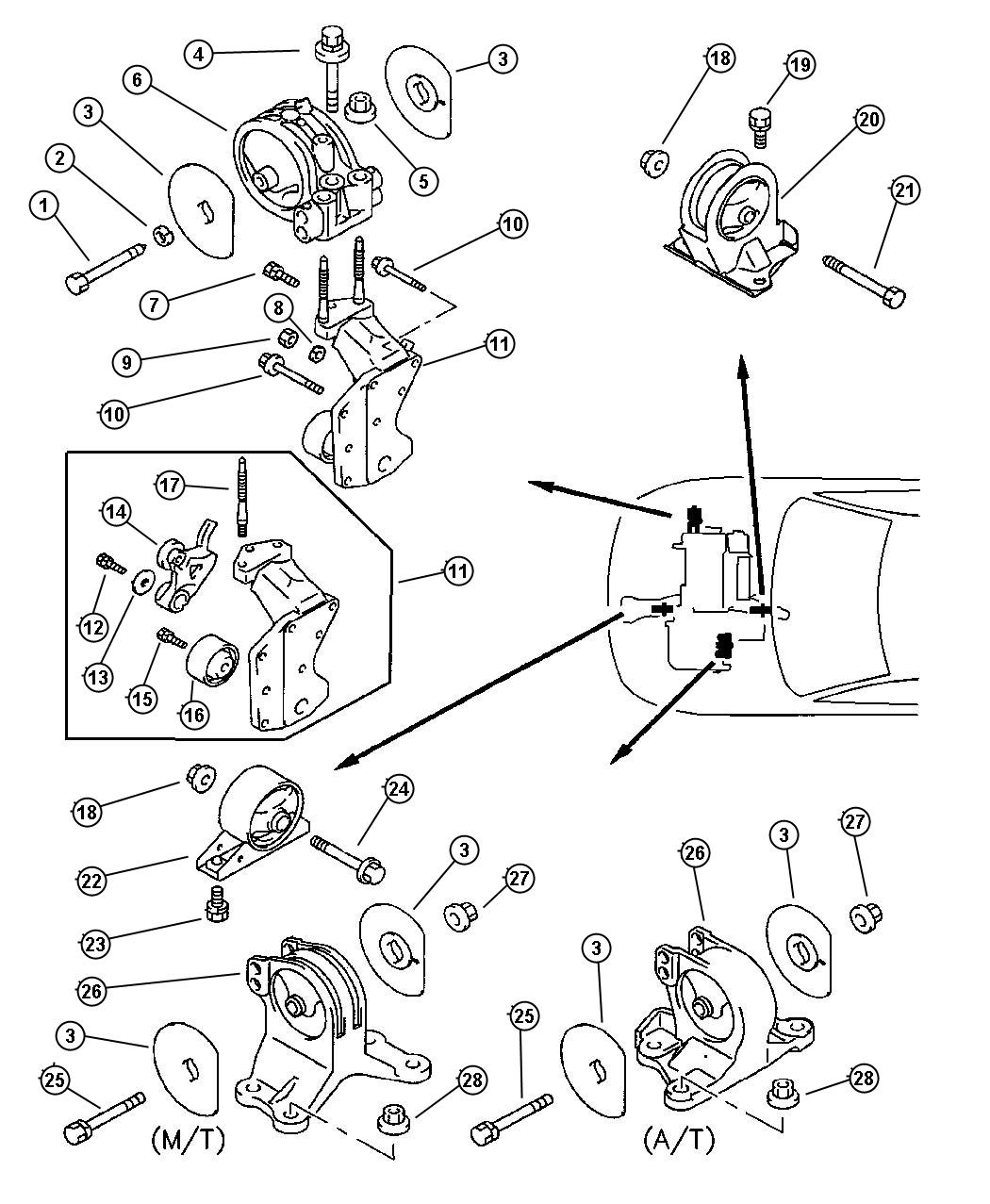 Dodge Stratus Bracket  Engine Mount