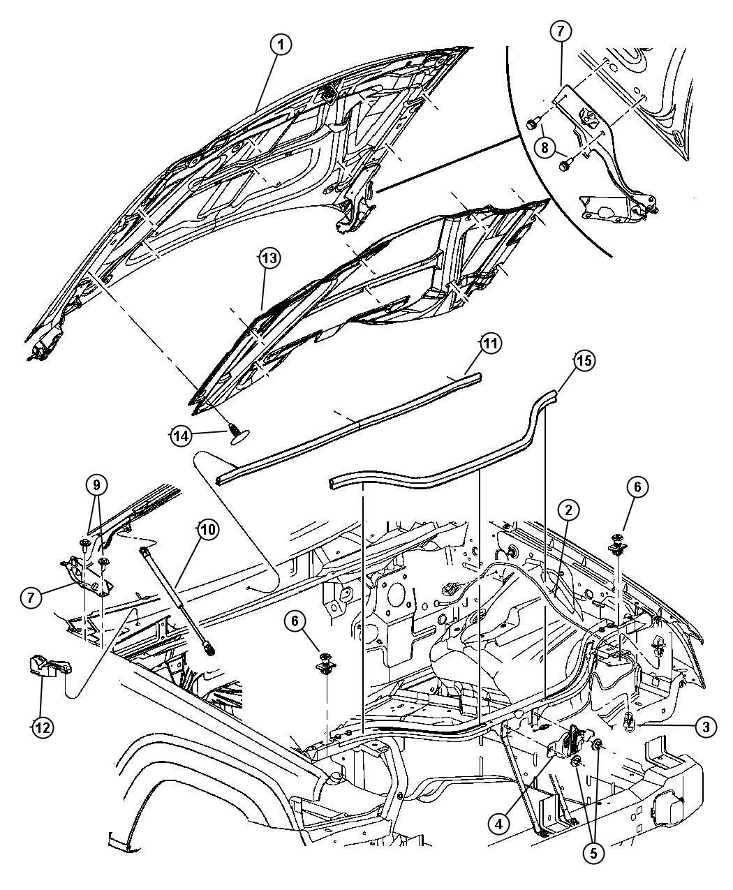 Dodge Ram 1500 Clip. Cable, hood latch release. Hood latch ...